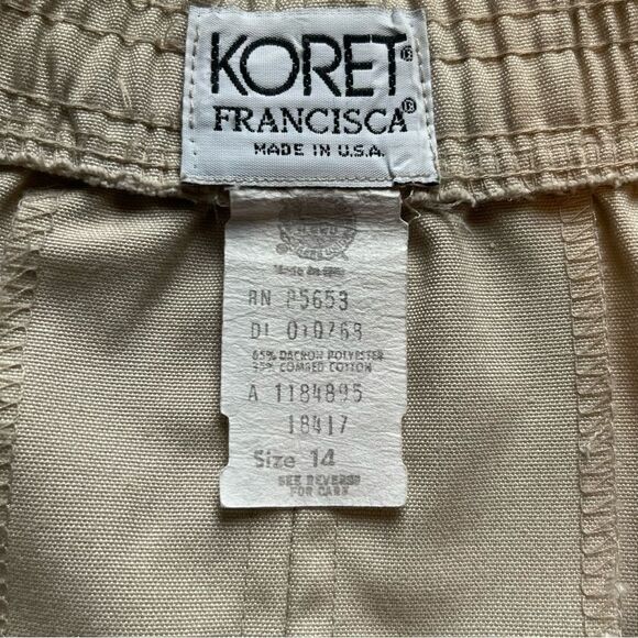 Koret Women's Vintage Culottes Light Tan Size 14 High rise - Picture 3 of 8
